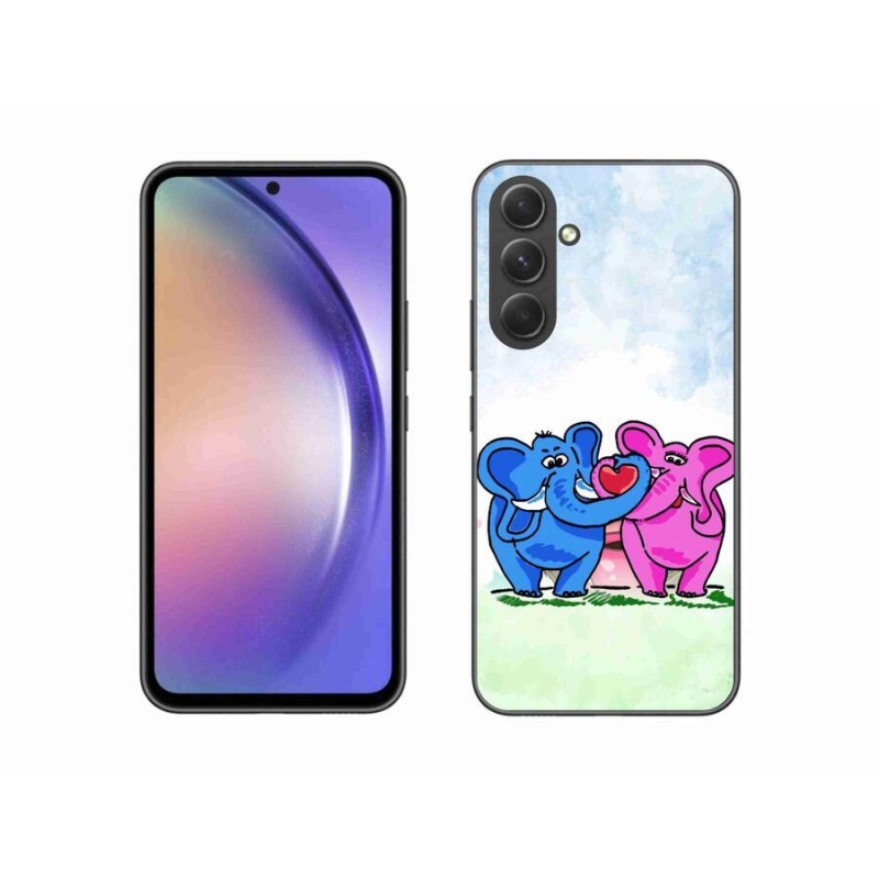 Gélový kryt mmCase na mobil Samsung Galaxy A54 5G - zamilovaní slony