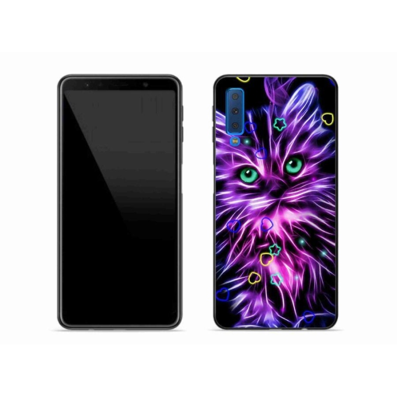 Gélový kryt mmCase na mobil Samsung Galaxy A7 (2018) - abstraktná mačka