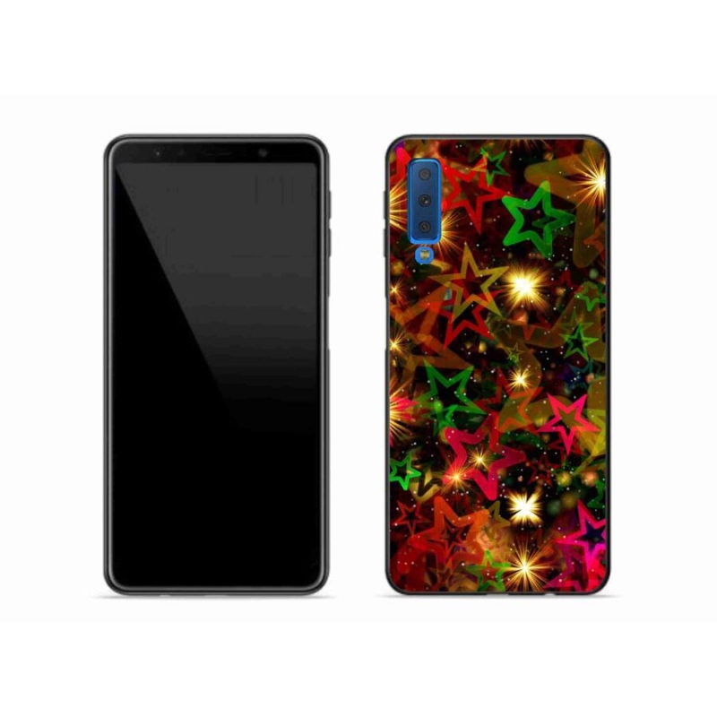 Gélový kryt mmCase na mobil Samsung Galaxy A7 (2018) - farebné hviezdičky