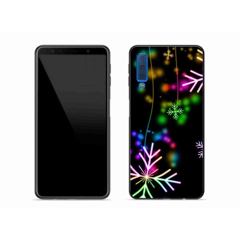 Gélový kryt mmCase na mobil Samsung Galaxy A7 (2018) - farebné vločky