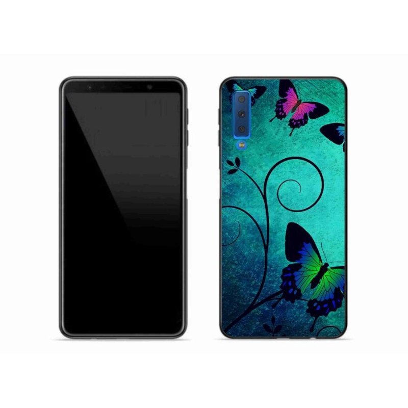 Gélový kryt mmCase na mobil Samsung Galaxy A7 (2018) - farební motýle