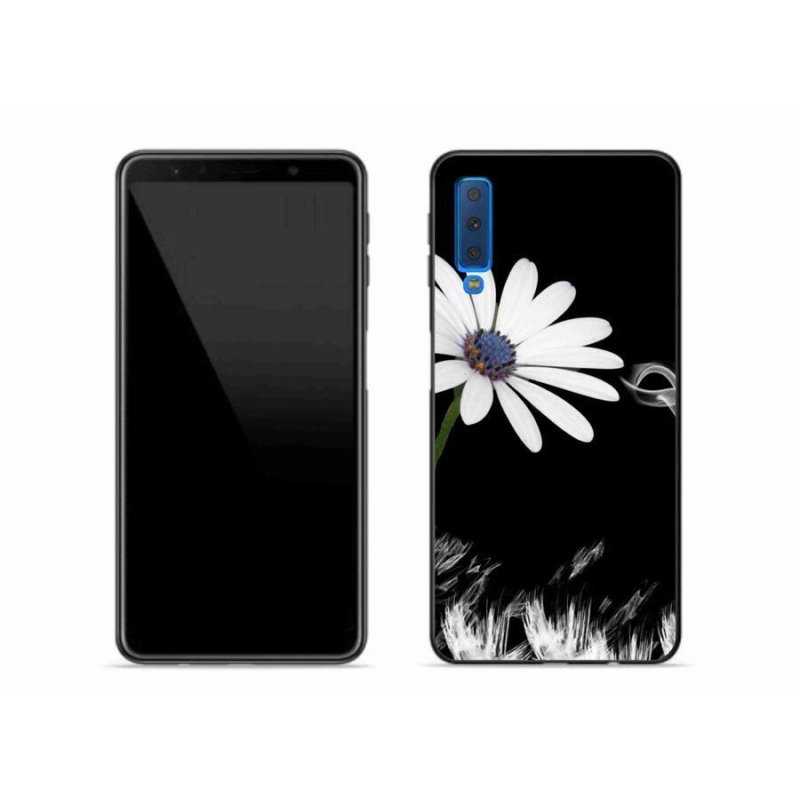 Gélový kryt mmCase na mobil Samsung Galaxy A7 (2018) - biela kvetina