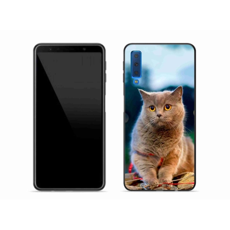 Gélový kryt mmCase na mobil Samsung Galaxy A7 (2018) - britská modrá 2