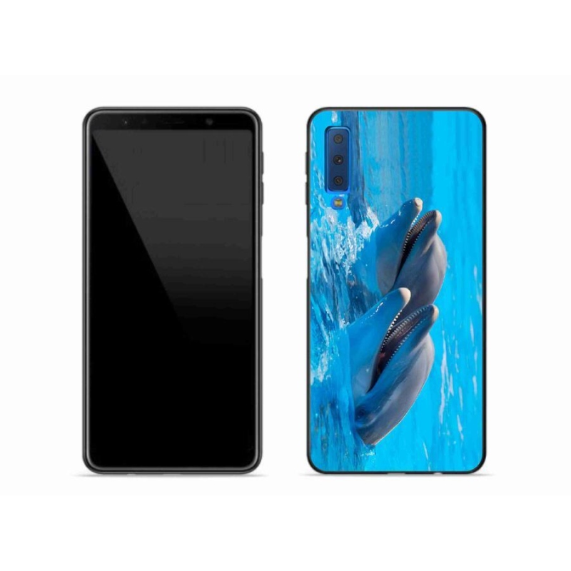 Gélový kryt mmCase na mobil Samsung Galaxy A7 (2018) - delfíny