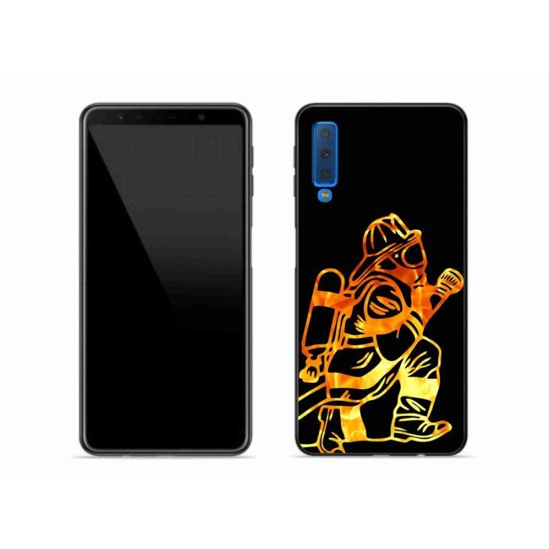 Gélový kryt mmCase na mobil Samsung Galaxy A7 (2018) - hasič 1