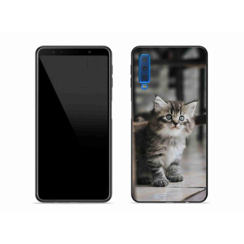 Gélový kryt mmCase na mobil Samsung Galaxy A7 (2018) - mačiatko