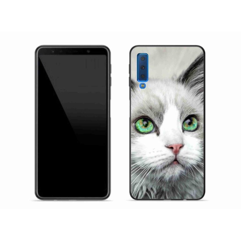 Gélový kryt mmCase na mobil Samsung Galaxy A7 (2018) - mačací pohľad