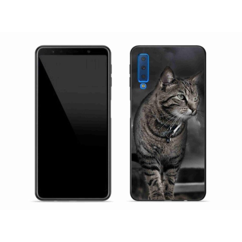 Gélový kryt mmCase na mobil Samsung Galaxy A7 (2018) - mačka