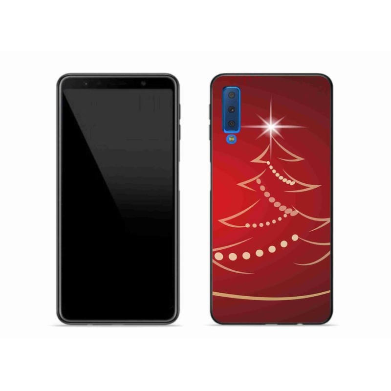 Gélový kryt mmCase na mobil Samsung Galaxy A7 (2018) - kreslený vianočný stromček