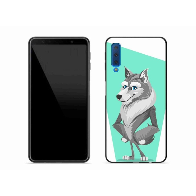 Gélový kryt mmCase na mobil Samsung Galaxy A7 (2018) - kreslený vlk