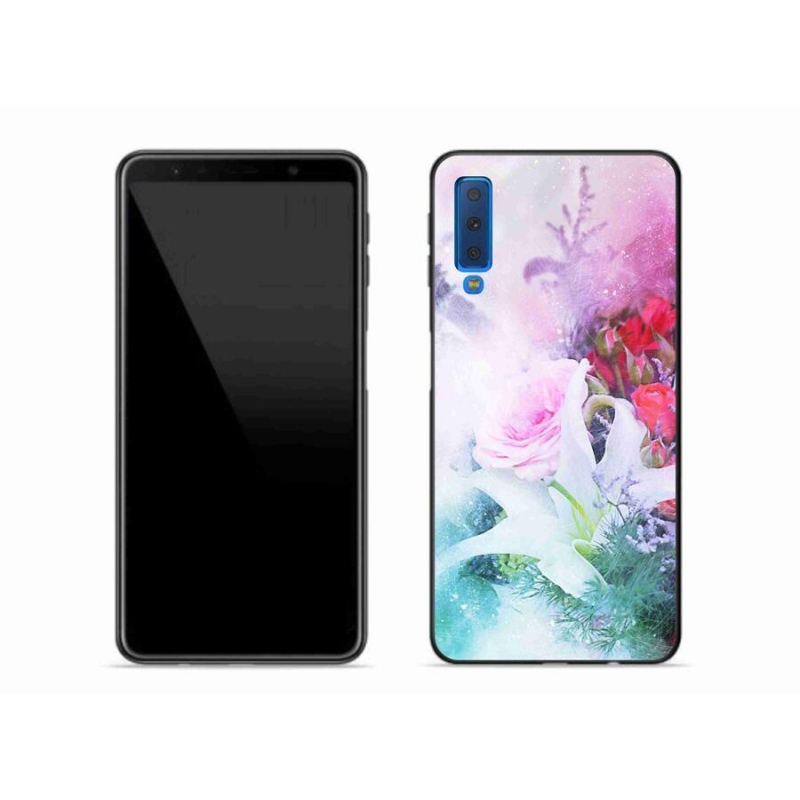 Gélový kryt mmCase na mobil Samsung Galaxy A7 (2018) - kvety 4