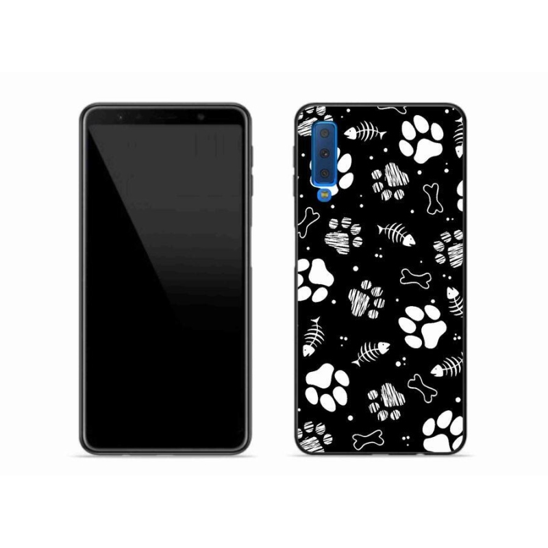 Gélový kryt mmCase na mobil Samsung Galaxy A7 (2018) - psie labky