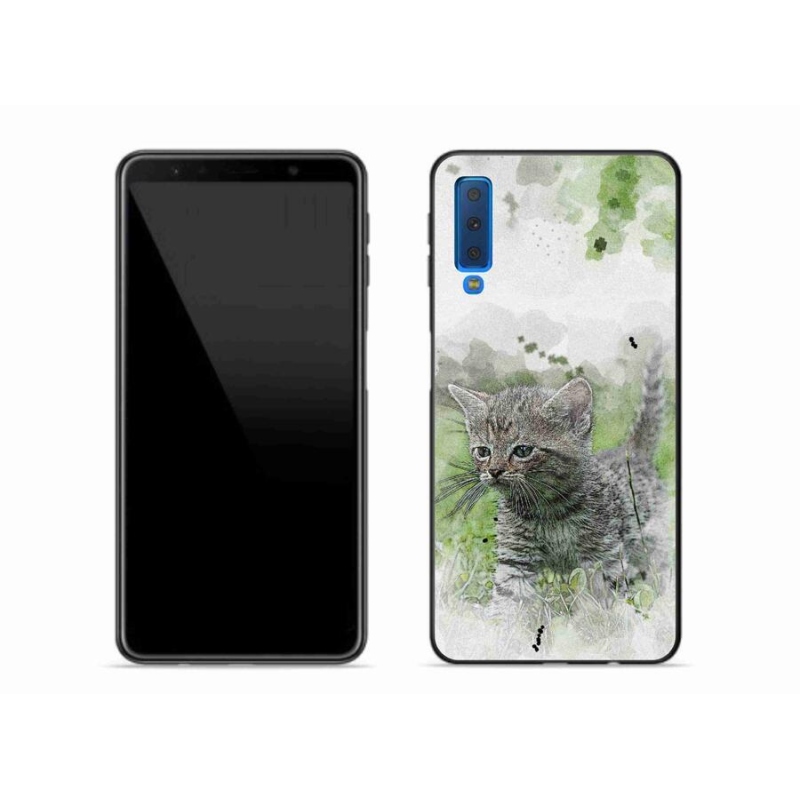 Gélový kryt mmCase na mobil Samsung Galaxy A7 (2018) - roztomilé mačiatko 1