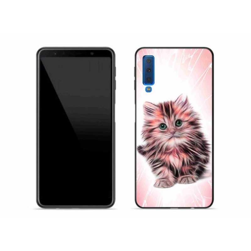 Gélový kryt mmCase na mobil Samsung Galaxy A7 (2018) - roztomilé mačiatko