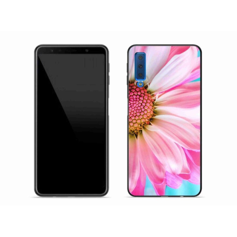 Gélový kryt mmCase na mobil Samsung Galaxy A7 (2018) - ružová kvetina