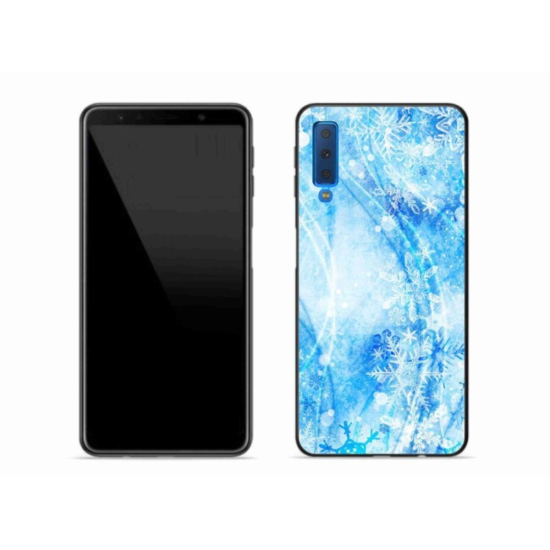 Gélový kryt mmCase na mobil Samsung Galaxy A7 (2018) - snehové vločky