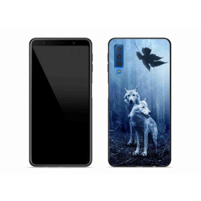 Gélový kryt mmCase na mobil Samsung Galaxy A7 (2018) - vlci v lese