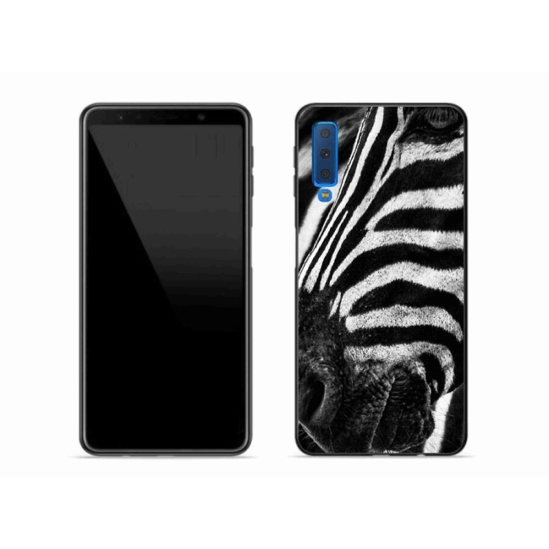 Gélový kryt mmCase na mobil Samsung Galaxy A7 (2018) - zebra