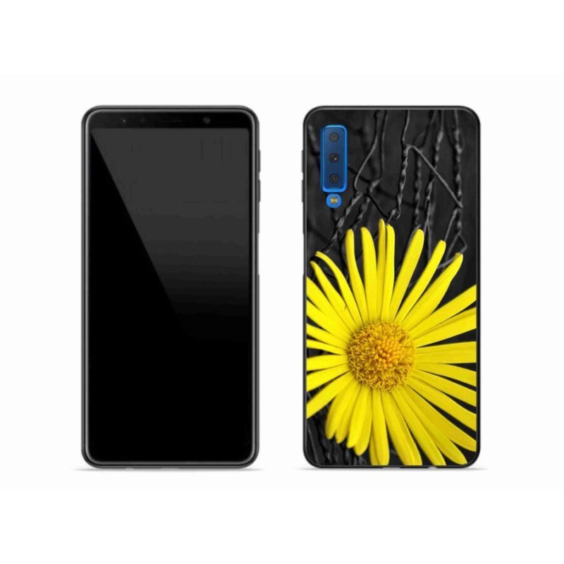 Gélový kryt mmCase na mobil Samsung Galaxy A7 (2018) - žltý kvet