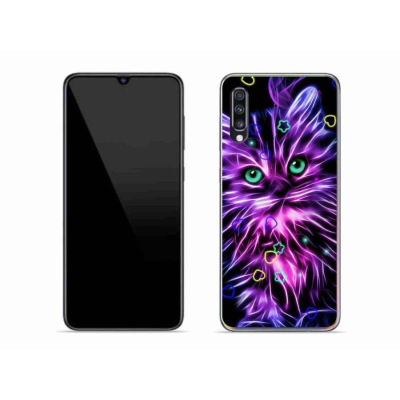 Gélový kryt mmCase na mobil Samsung Galaxy A70 - abstraktná mačka