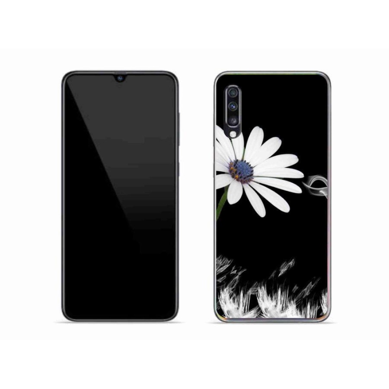 Gélový kryt mmCase na mobil Samsung Galaxy A70 - biela kvetina