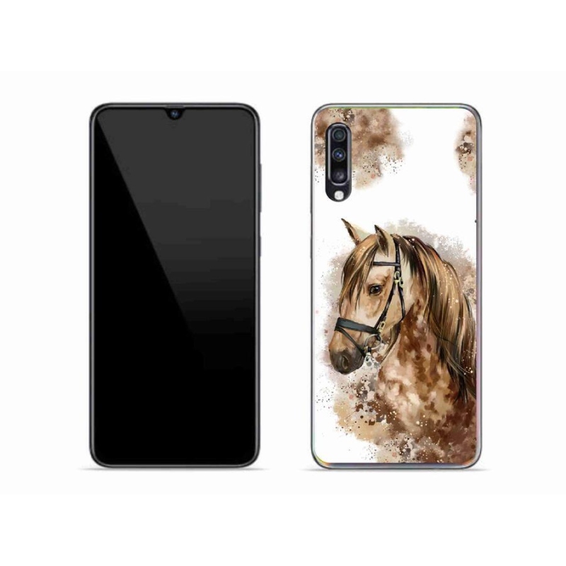 Gélový kryt mmCase na mobil Samsung Galaxy A70 - hnedý kreslený kôň