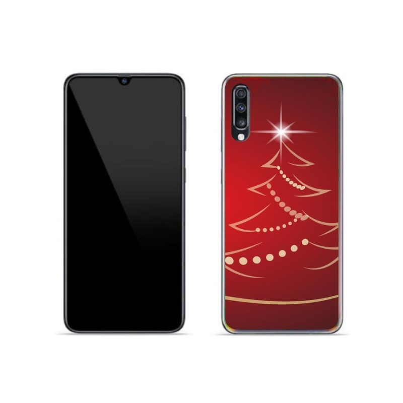 Gélový kryt mmCase na mobil Samsung Galaxy A70 - kreslený vianočný stromček