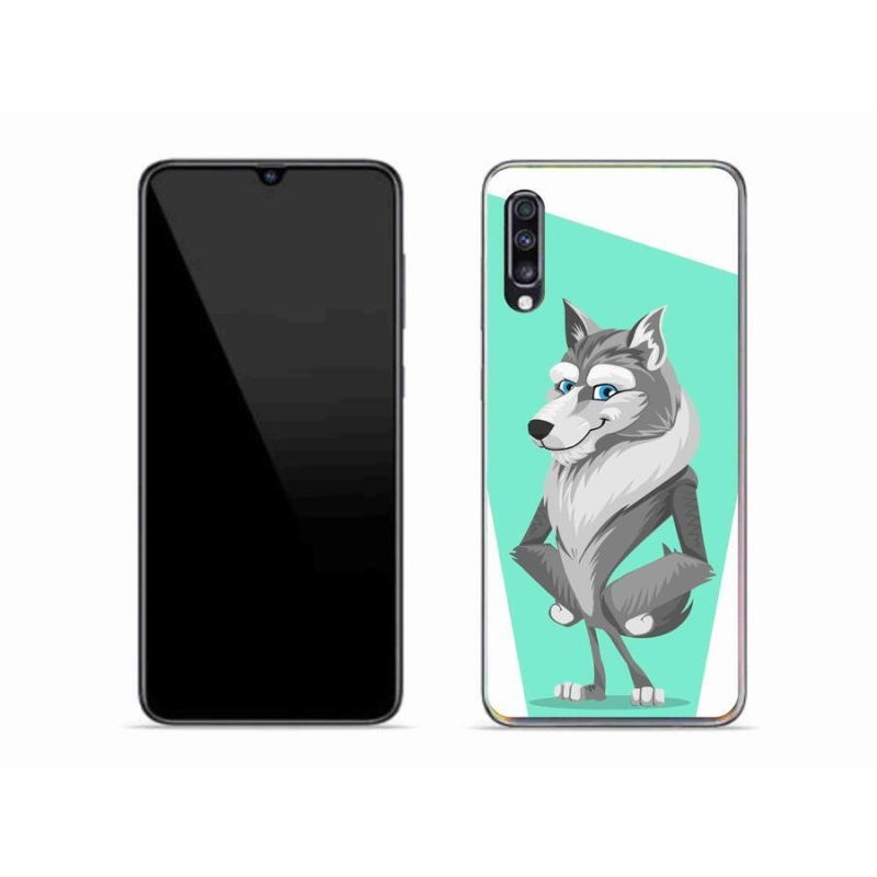 Gélový kryt mmCase na mobil Samsung Galaxy A70 - kreslený vlk