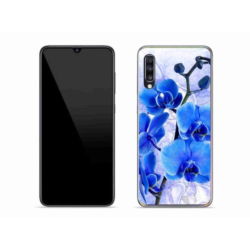 Gélový kryt mmCase na mobil Samsung Galaxy A70 - modré kvety