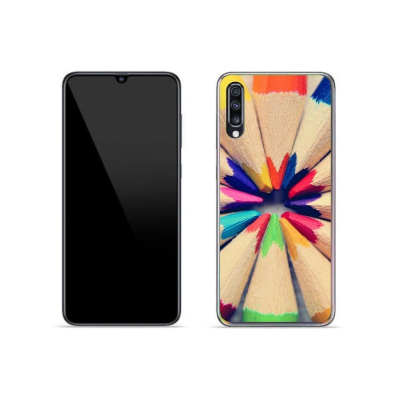 Gélový kryt mmCase na mobil Samsung Galaxy A70 - pastelky