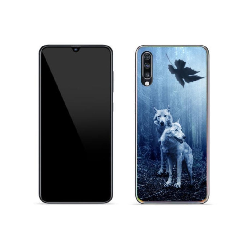 Gélový kryt mmCase na mobil Samsung Galaxy A70 - vlci v lese