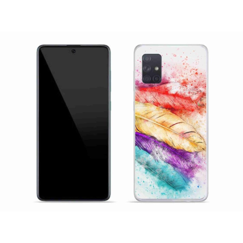 Gélový kryt mmCase na mobil Samsung Galaxy A71 - farebné perie