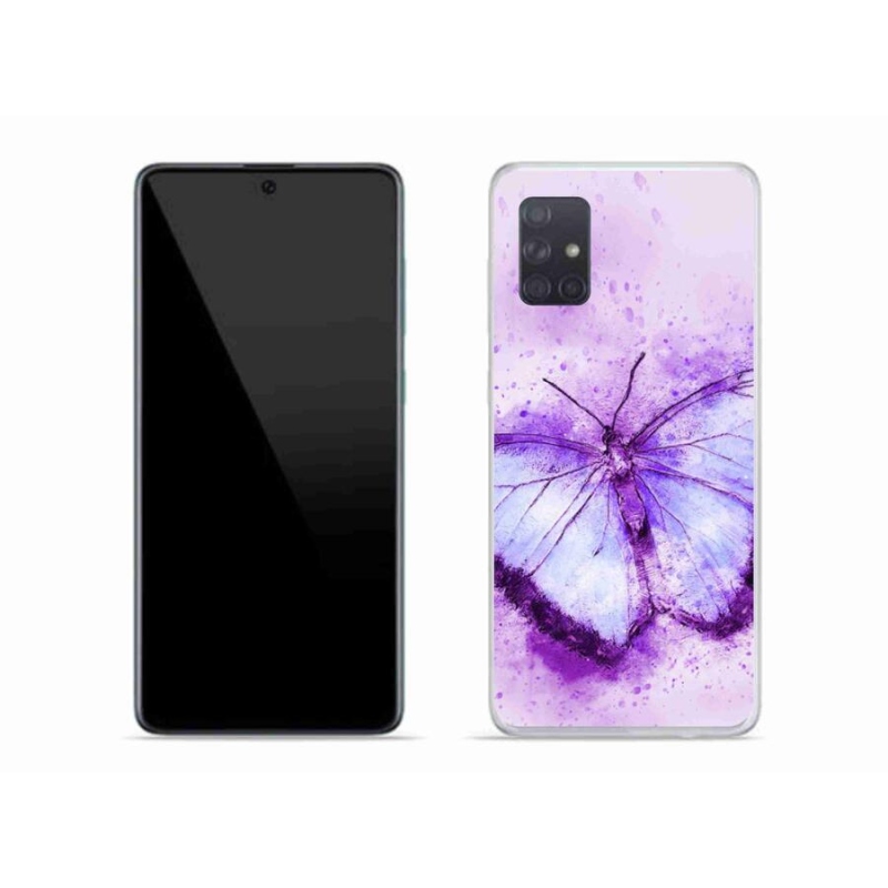 Gélový kryt mmCase na mobil Samsung Galaxy A71 - fialový motýľ