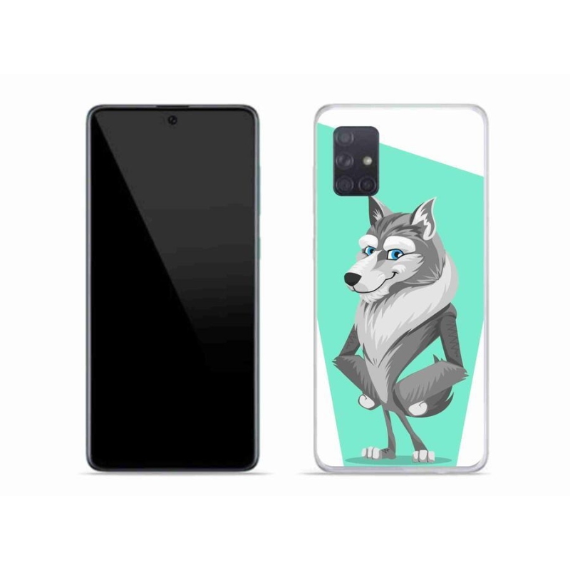 Gélový kryt mmCase na mobil Samsung Galaxy A71 - kreslený vlk