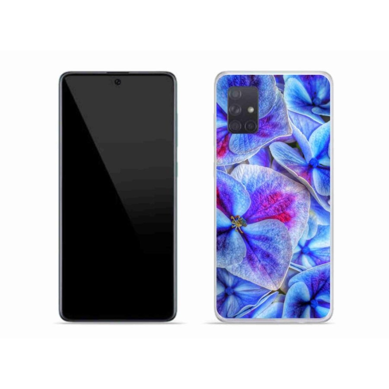 Gélový kryt mmCase na mobil Samsung Galaxy A71 - modré kvety 1