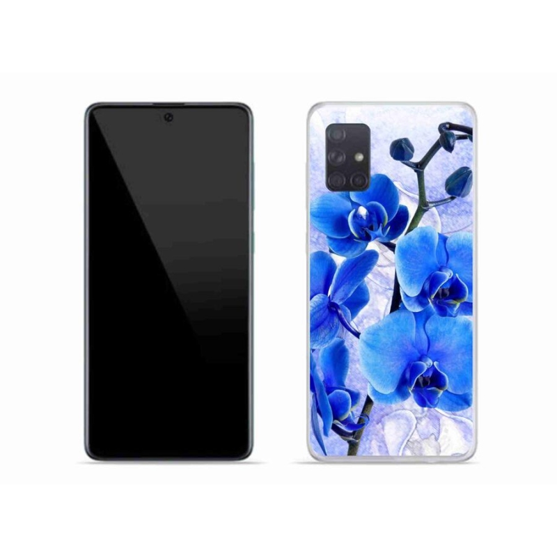 Gélový kryt mmCase na mobil Samsung Galaxy A71 - modré kvety