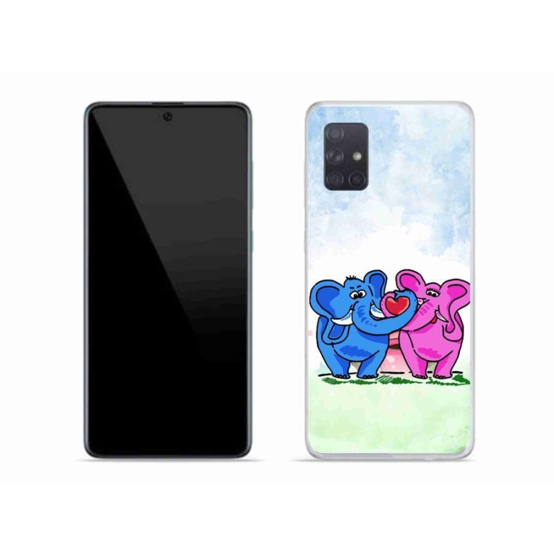 Gélový kryt mmCase na mobil Samsung Galaxy A71 - zamilovaní slony