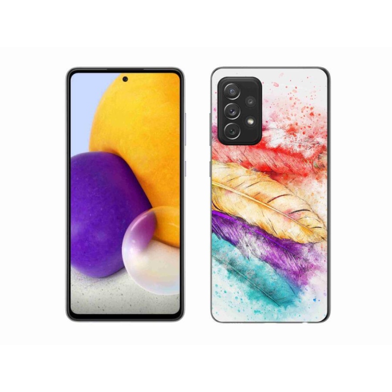 Gélový kryt mmCase na mobil Samsung Galaxy A72/A72 5G - farebné perie