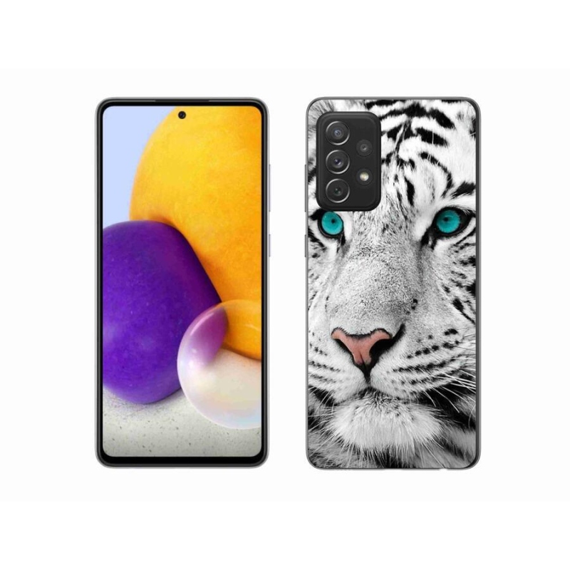 Gélový kryt mmCase na mobil Samsung Galaxy A72 / A72 5G - biely tiger