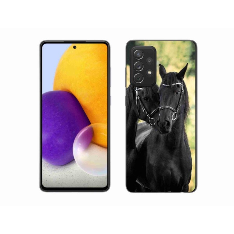 Gélový kryt mmCase na mobil Samsung Galaxy A72/A72 5G - dva čierne kone