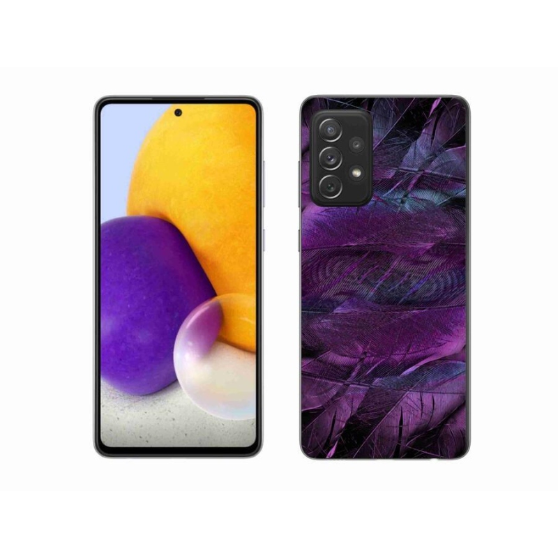 Gélový kryt mmCase na mobil Samsung Galaxy A72 / A72 5G - fialová pierka