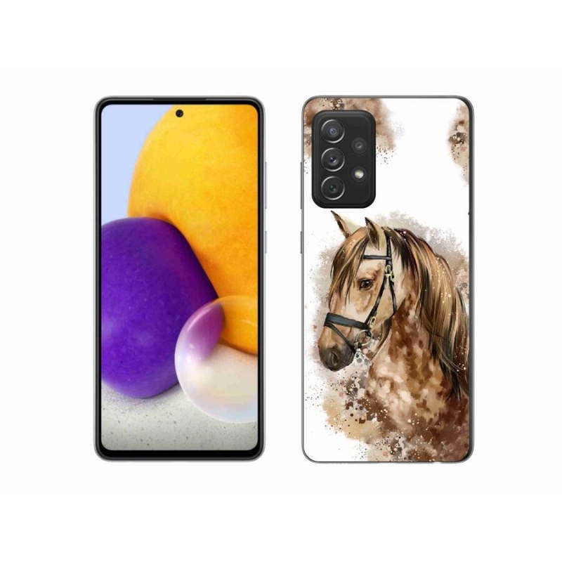 Gélový kryt mmCase na mobil Samsung Galaxy A72/A72 5G - hnedý kreslený kôň