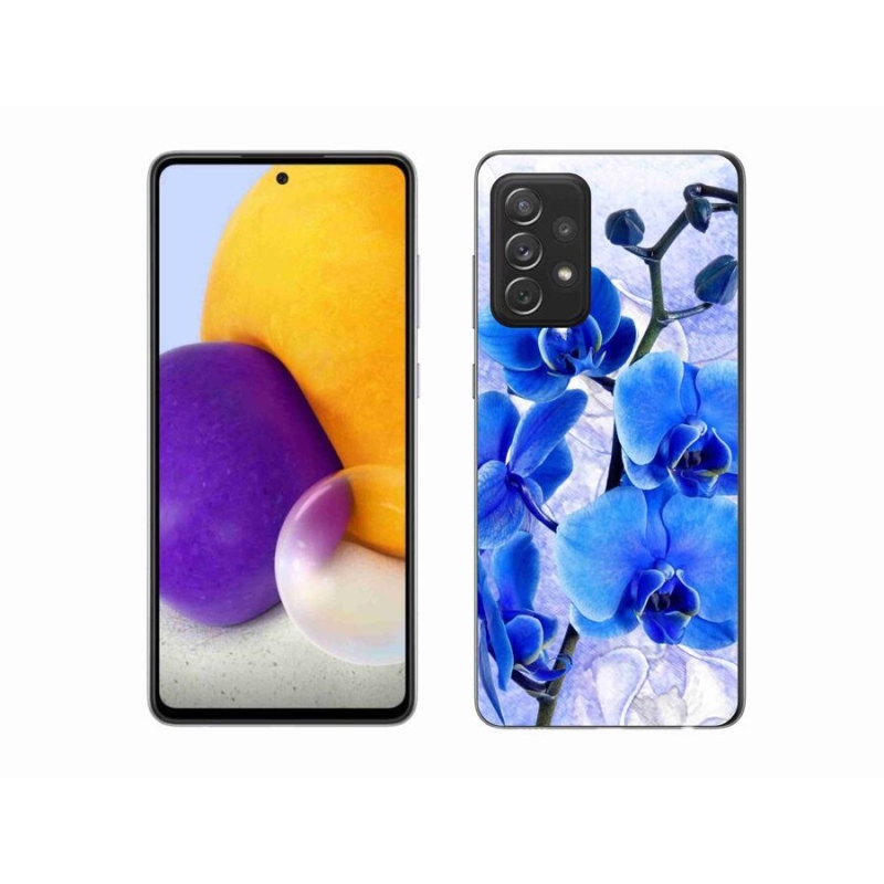Gélový kryt mmCase na mobil Samsung Galaxy A72/A72 5G - modré kvety