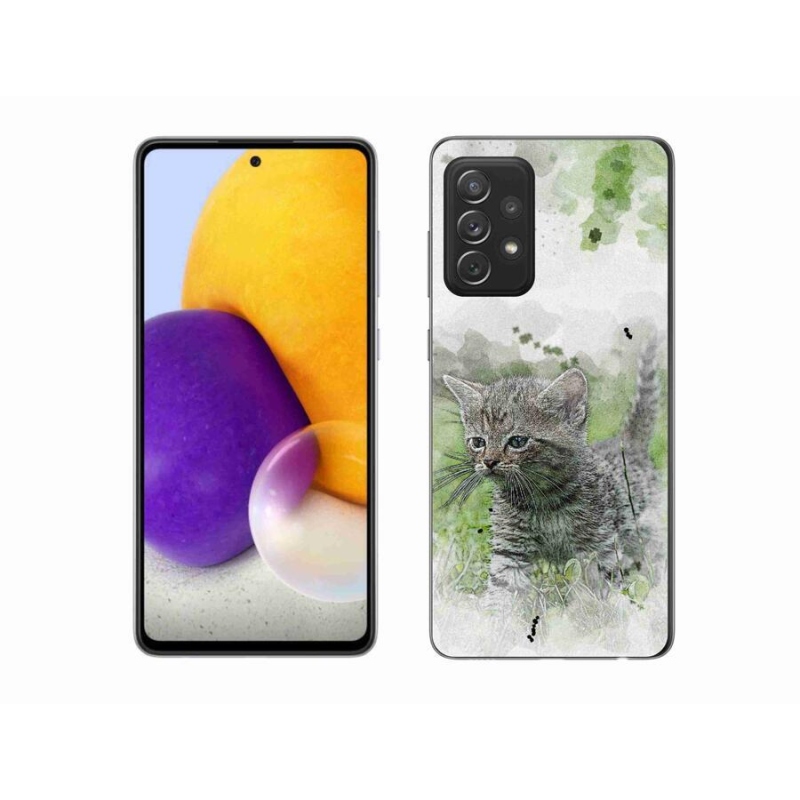 Gélový kryt mmCase na mobil Samsung Galaxy A72/A72 5G - roztomilé mačiatko 1