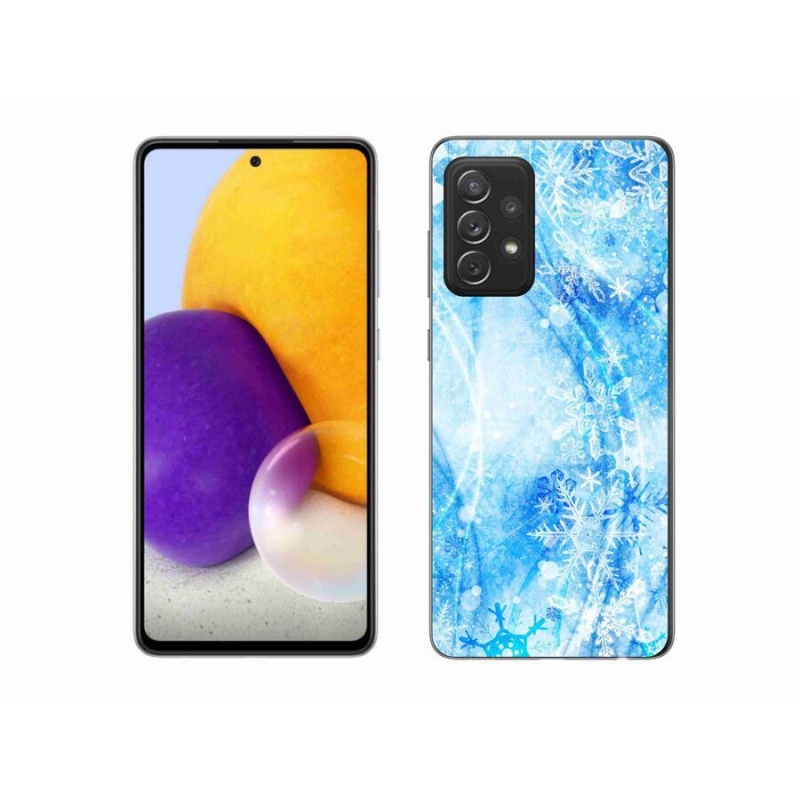 Gélový kryt mmCase na mobil Samsung Galaxy A72/A72 5G - snehové vločky