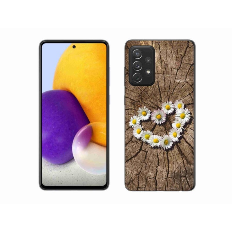 Gélový kryt mmCase na mobil Samsung Galaxy A72/A72 5G - srdce z margarét