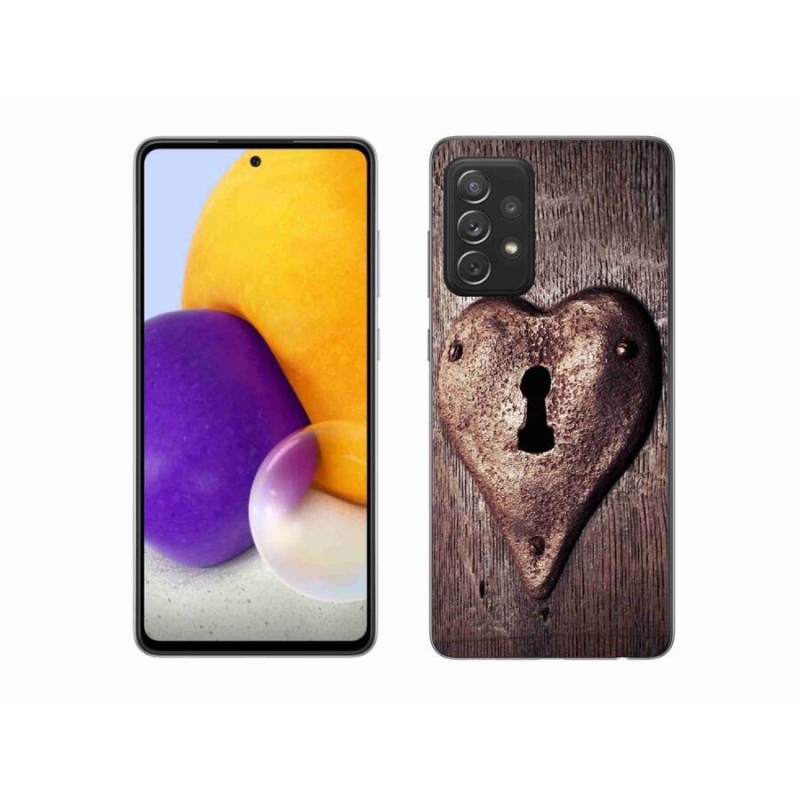 Gélový kryt mmCase na mobil Samsung Galaxy A72/A72 5G - zámok v tvare srdca