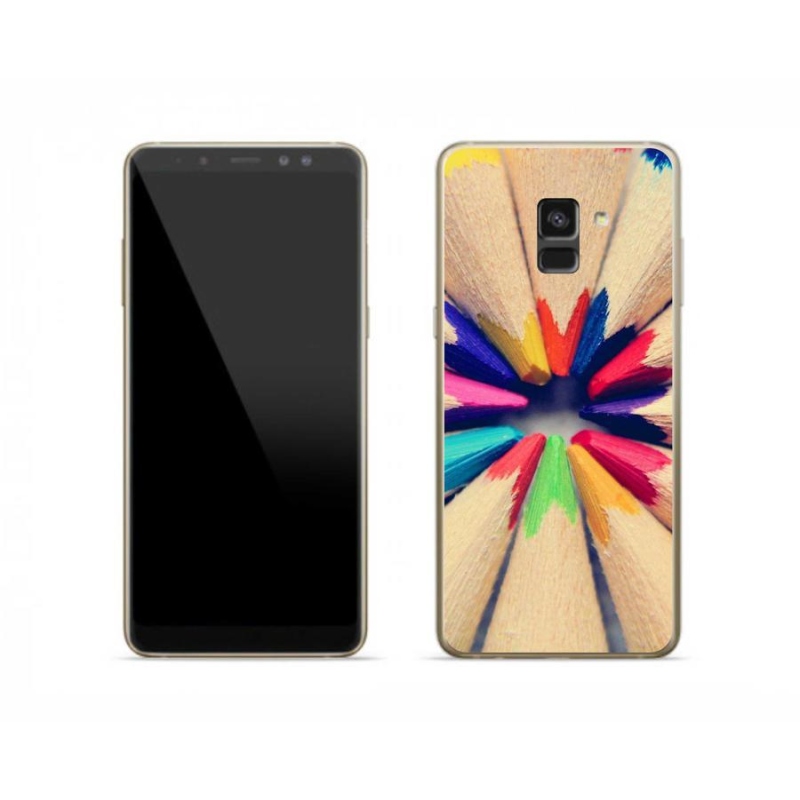 Gélový kryt mmCase na mobil Samsung Galaxy A8 (2018) - pastelky