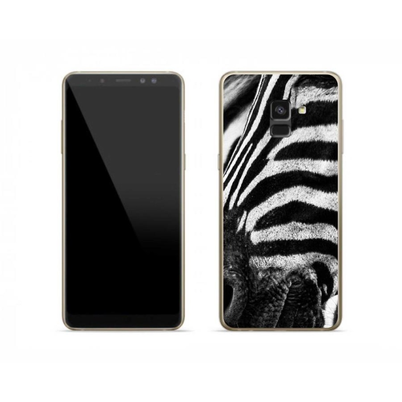 Gélový kryt mmCase na mobil Samsung Galaxy A8 (2018) - zebra