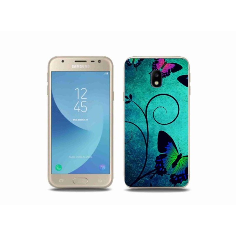 Gélový kryt mmCase na mobil Samsung Galaxy J3 (2017) - farební motýle